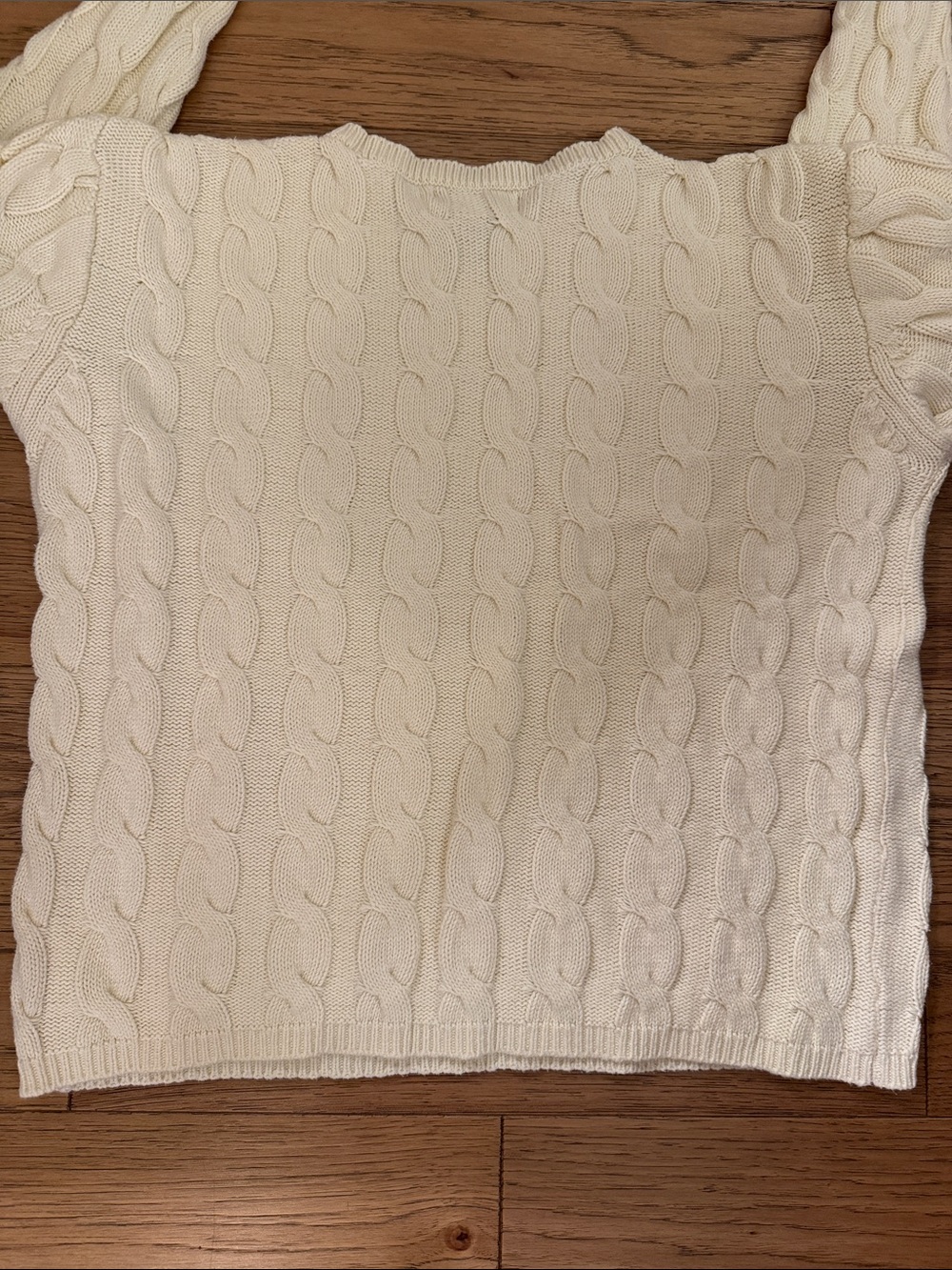 ๐ Vintage Talbots Ivory Cable Crewneck Sweater - Picture 5 of 5